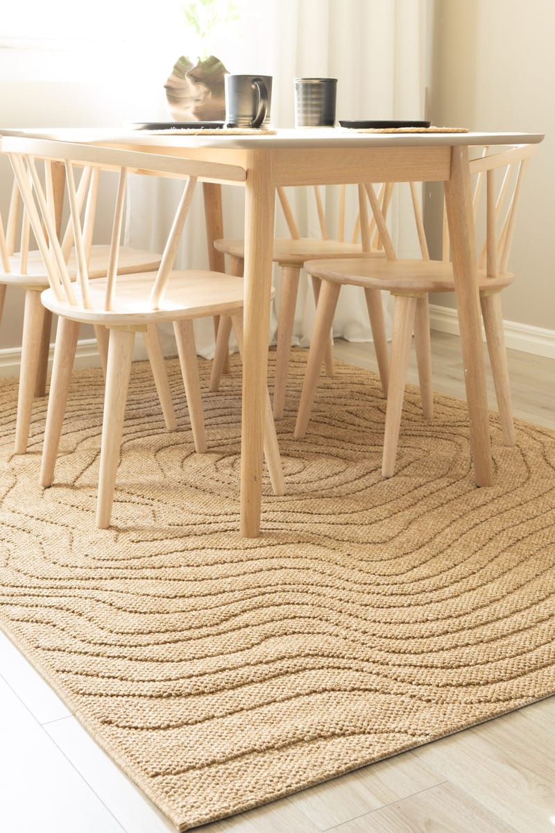 Maskinvevd teppe KM Home Capri Modern 200x290 cm Jute - jute - Tekstiler & tepper - Teppe & matte - Utendørs tepper