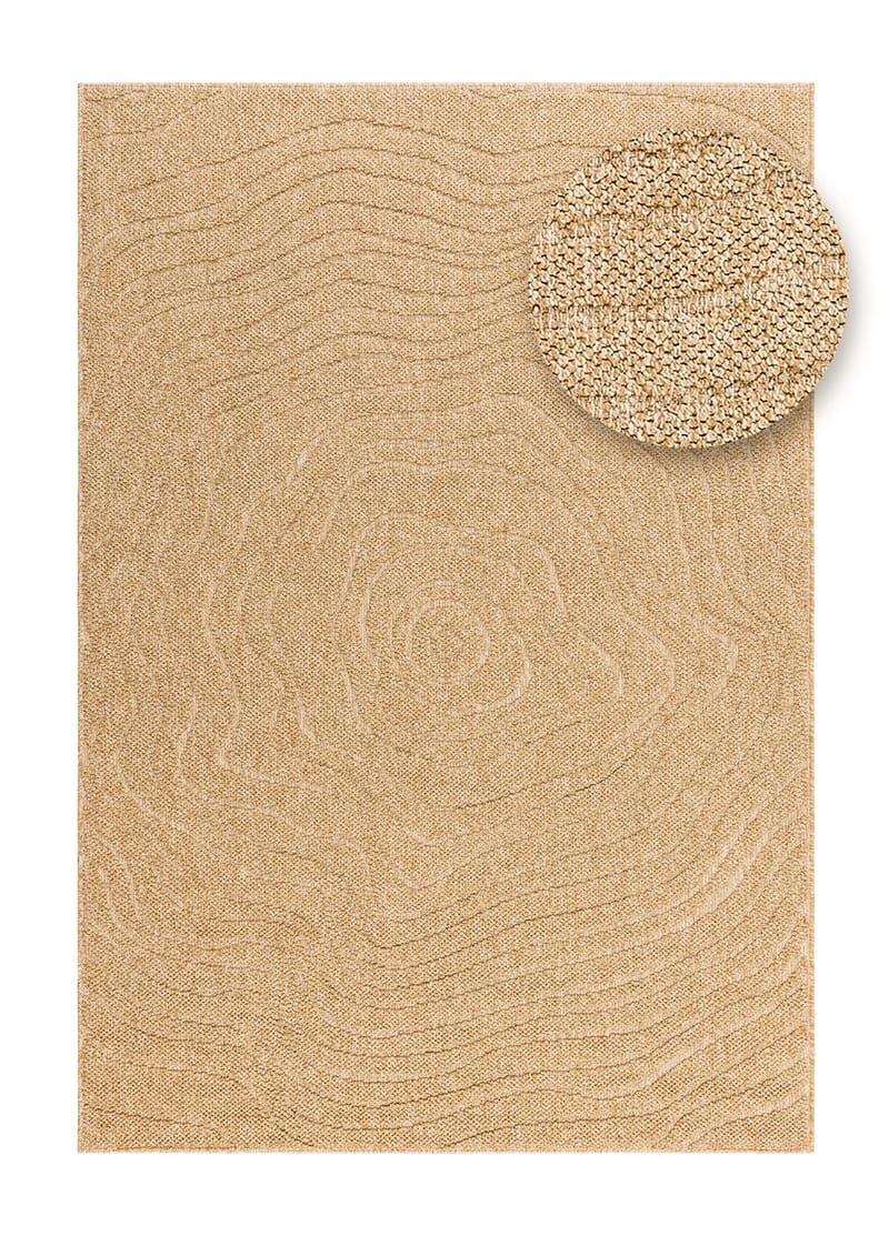 Maskinvevd teppe KM Home Capri Modern 200x290 cm Jute - jute - Tekstiler & tepper - Teppe & matte - Utendørs tepper