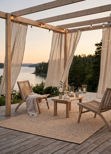 Maskinvevd teppe KM Home Capri Zen 240x340 cm Jute - jute - Tekstiler & tepper - Teppe & matte - Utendørs tepper