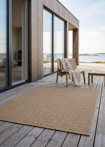 Maskinvevd teppe KM Home Capri Plain 200x290 cm Jute - jute - Tekstiler & tepper - Teppe & matte - Utendørs tepper