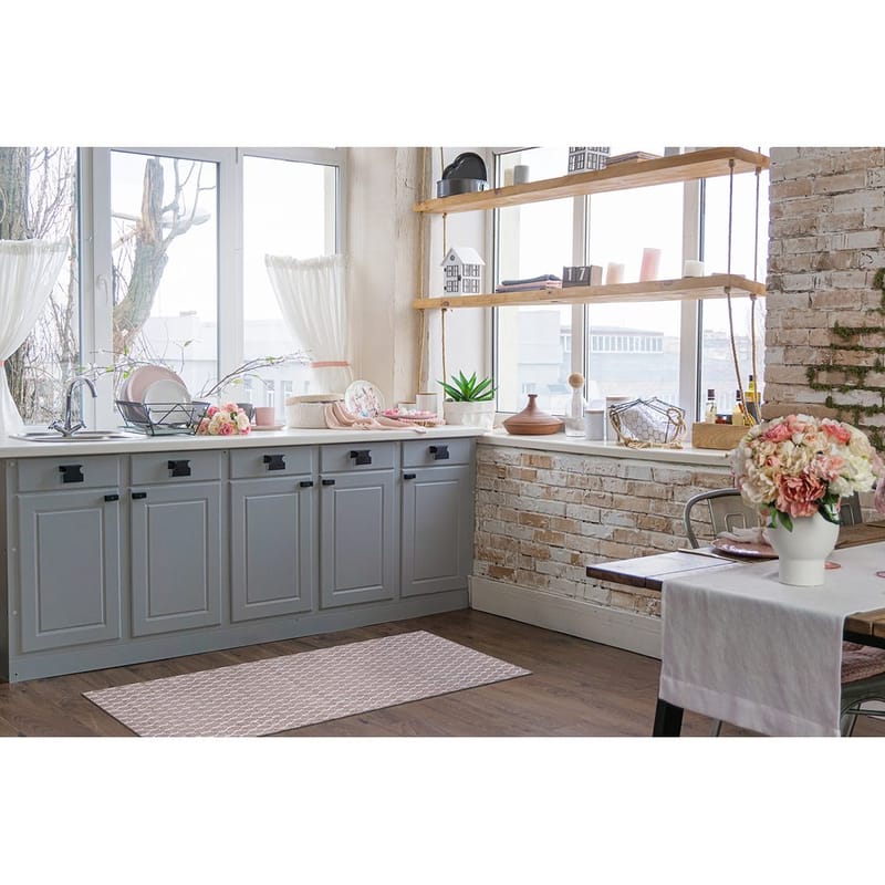 Plastteppe Hilma Link - 70x150 cm, Rosa - Tekstiler & tepper - Teppe & matte - Utendørs tepper - Plasttepper