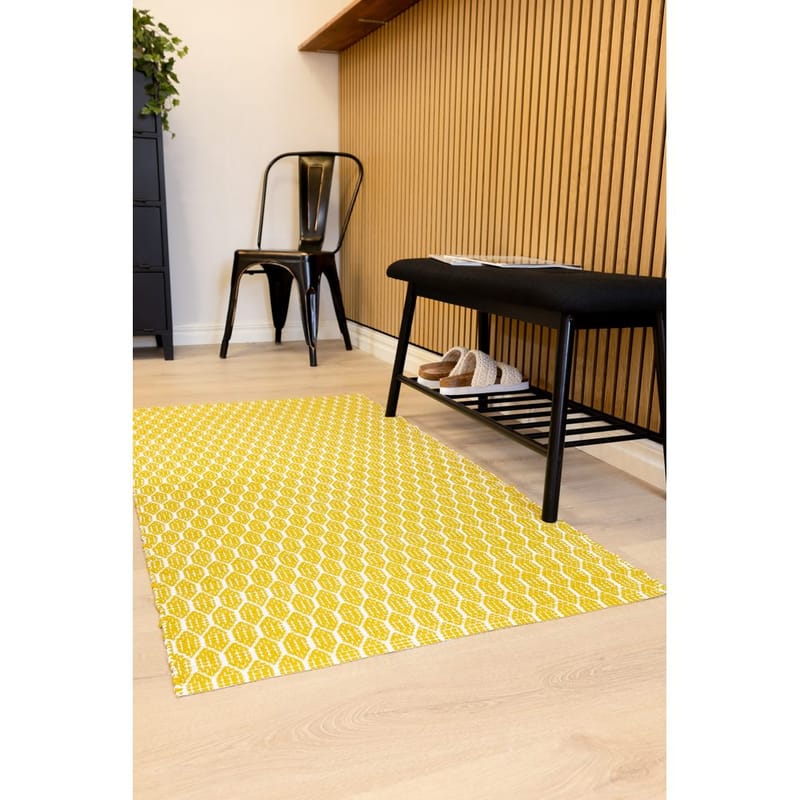 Plastteppe Hilma Link - 70x200 cm, Gul - Tekstiler & tepper - Teppe & matte - Utendørs tepper - Plasttepper