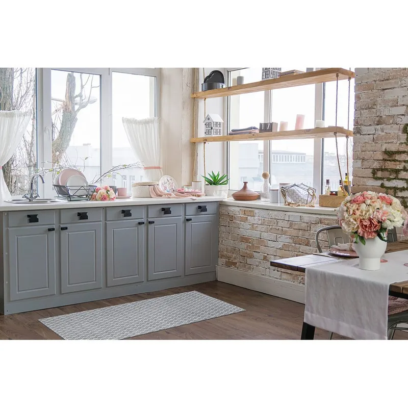 Plastteppe Hilma Link - 70x300 cm, Grå - Tekstiler & tepper - Teppe & matte - Utendørs tepper - Plasttepper