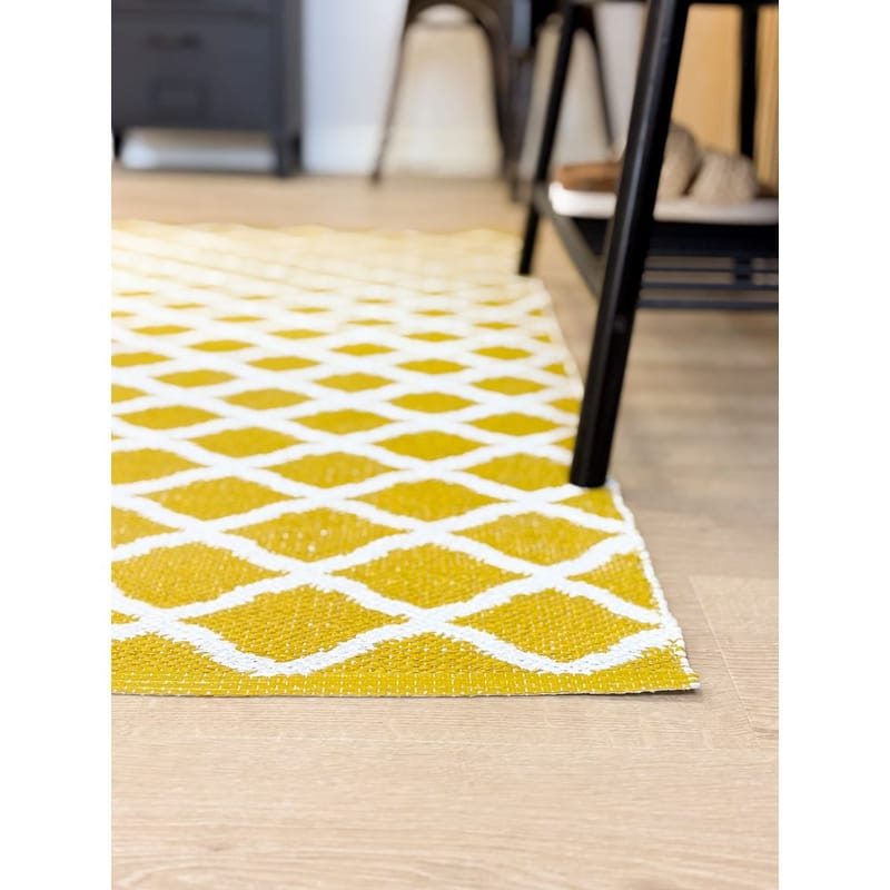 Plastteppe Hilma Wave - 70x150 cm, Gul - Tekstiler & tepper - Teppe & matte - Utendørs tepper - Plasttepper