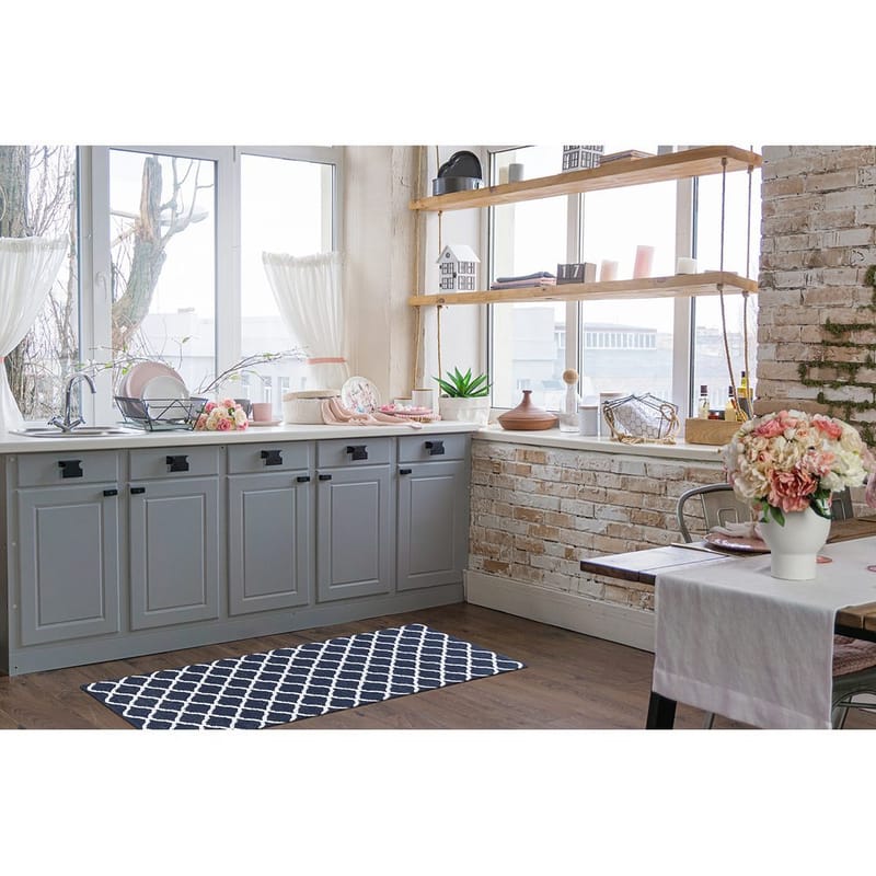 Plastteppe Hilma Wave - 70x200 cm, Blå - Tekstiler & tepper - Teppe & matte - Utendørs tepper - Plasttepper