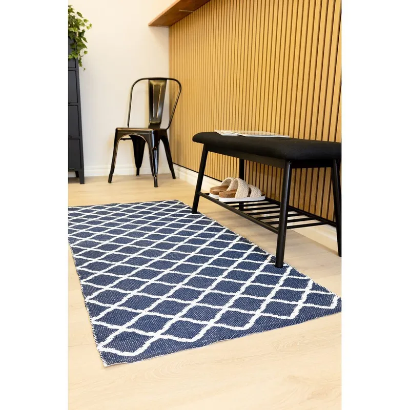 Plastteppe Hilma Wave - 70x200 cm, Blå - Tekstiler & tepper - Teppe & matte - Utendørs tepper - Plasttepper