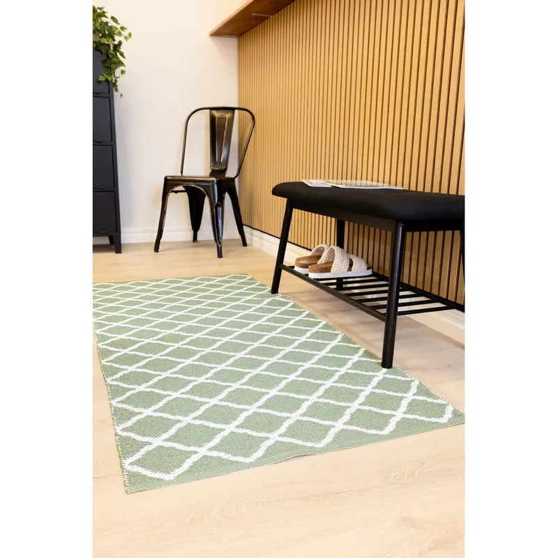 Plastteppe Hilma Wave - 70x200 cm, Grønn - Tekstiler & tepper - Teppe & matte - Moderne matte - Wiltontepper