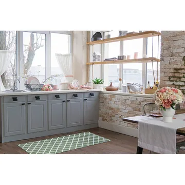 Plastteppe Hilma Wave - 70x200 cm, Grønn - Tekstiler & tepper - Teppe & matte - Moderne matte - Wiltontepper
