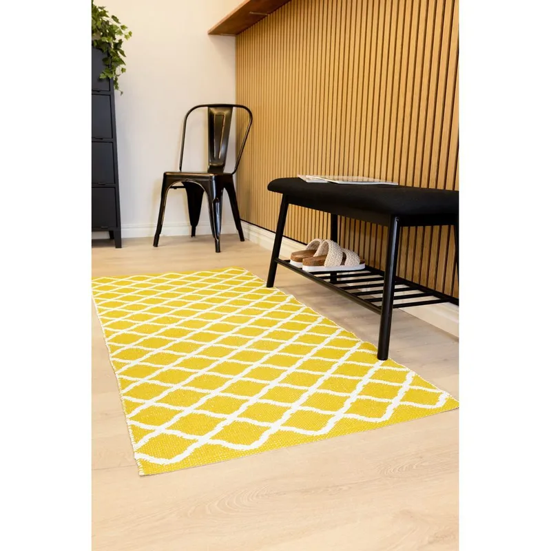 Plastteppe Hilma Wave - 70x200 cm, Gul - Tekstiler & tepper - Teppe & matte - Moderne matte - Wiltontepper