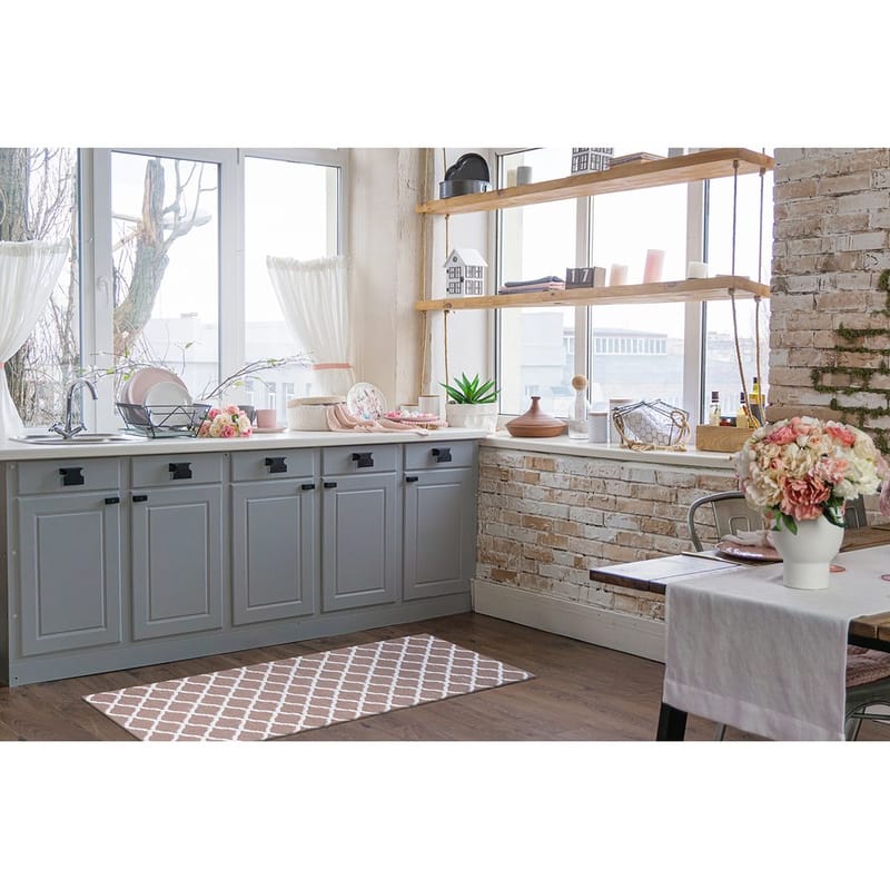 Plastteppe Hilma Wave - 70x200 cm, Rosa - Tekstiler & tepper - Teppe & matte - Utendørs tepper - Plasttepper