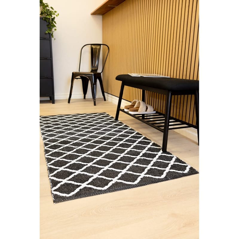 Plastteppe Hilma Wave - 70x300 cm, Svart - Tekstiler & tepper - Teppe & matte - Utendørs tepper - Plasttepper