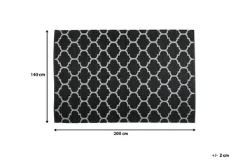 Aladana Matte 140 | 200 cm - Svart - Tekstiler & tepper - Teppe & matte - Utendørs tepper - Plasttepper