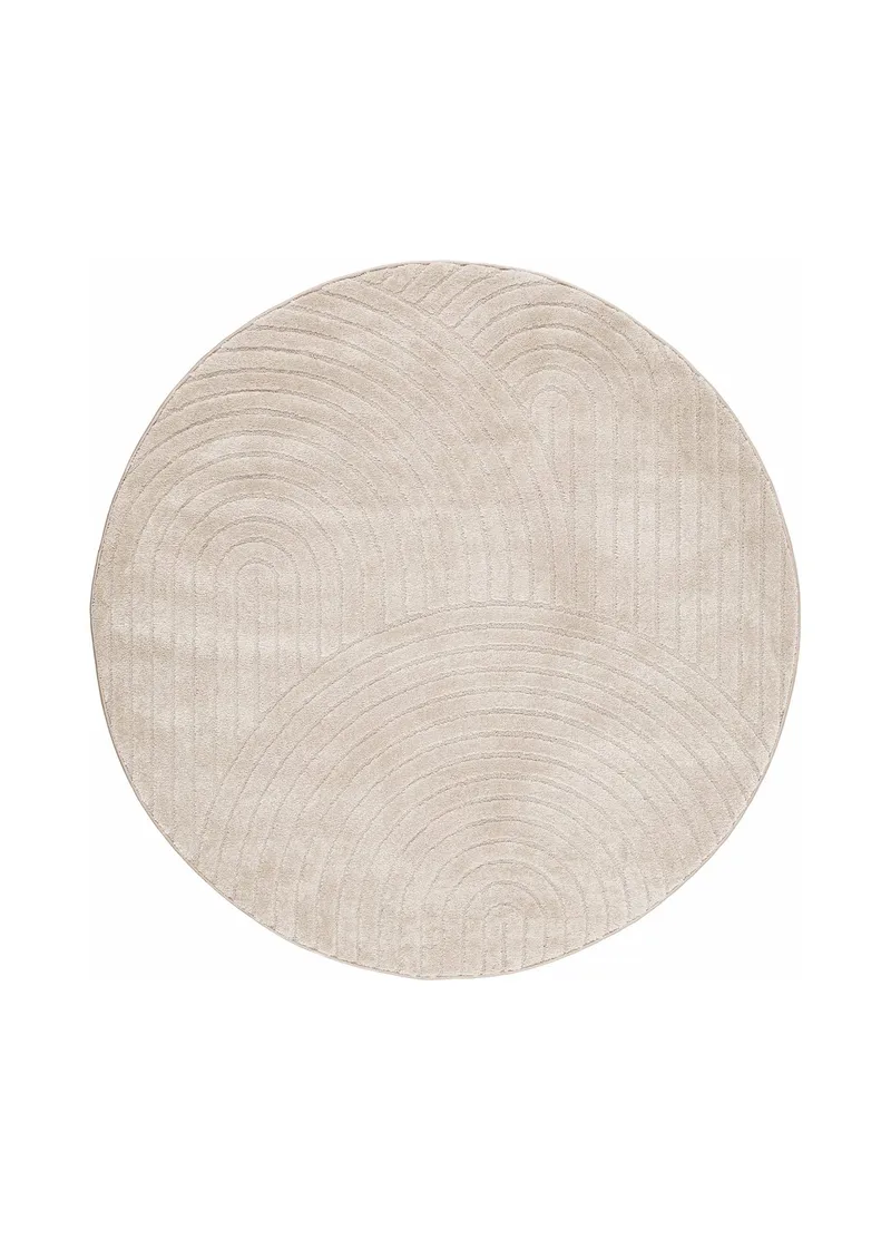 Maskinvevd teppe KM Home Genova Zen rund 120x120 cm Lin, lin