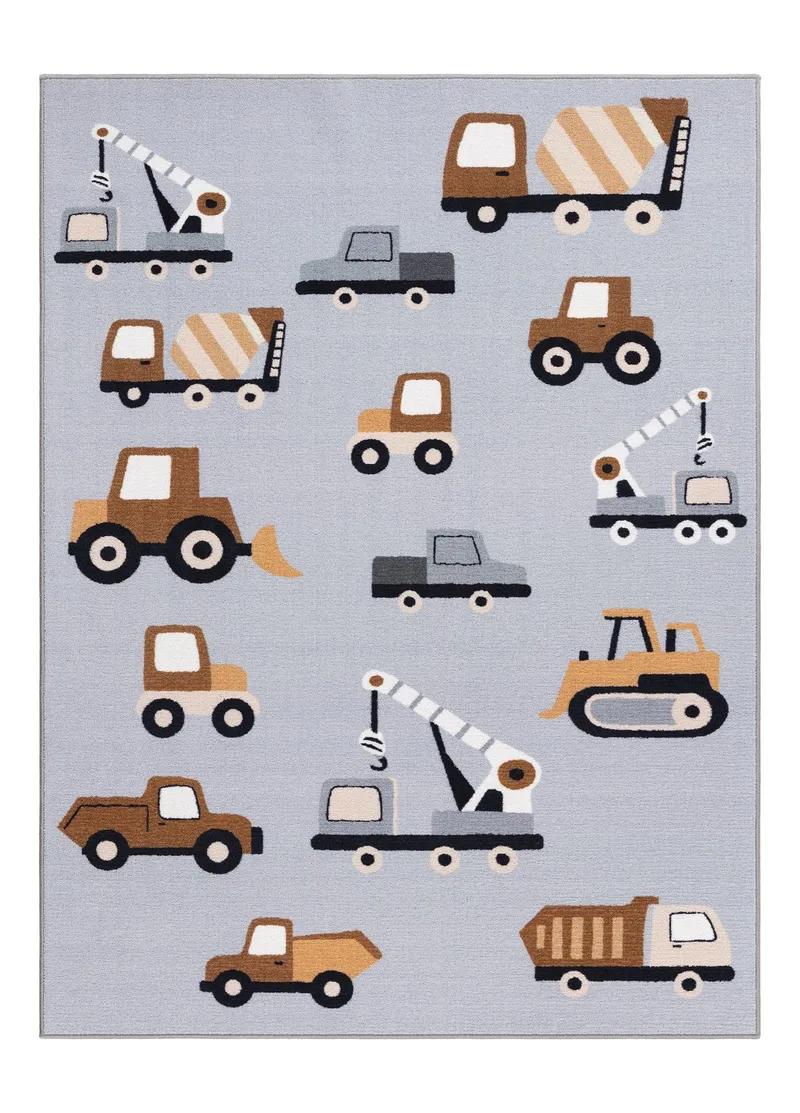 Maskinvevd teppe KM Home Play Wheels 120x160 Grå, grå