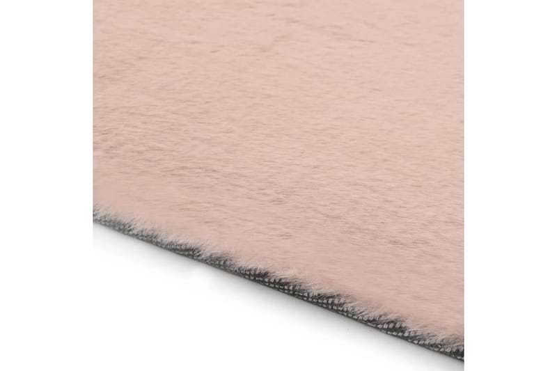 Teppe 160x230 cm kunstig kaninskinn gammelrosa - Rosa - Plastmatte balkong - Plasttepper
