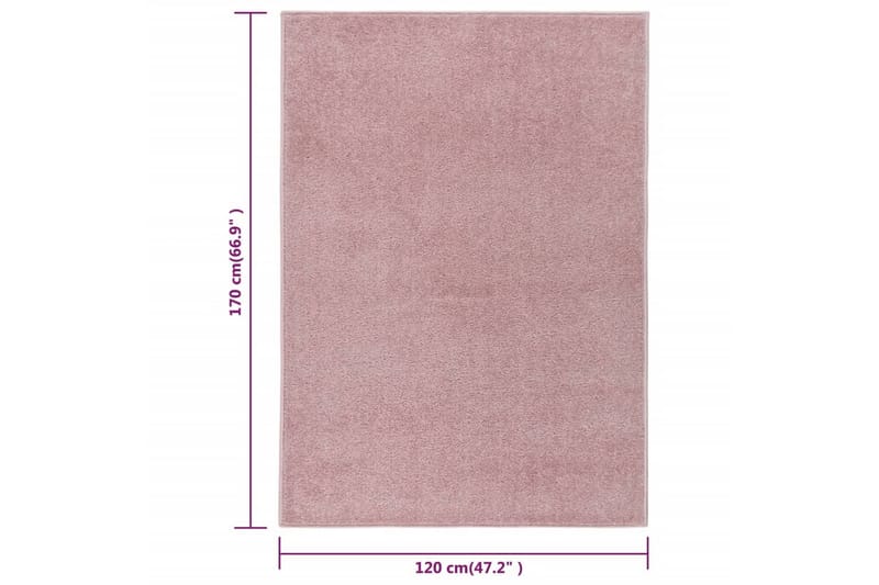 Teppe med kort luv 120x170 cm rosa - Rosa - Plastmatte balkong - Plasttepper