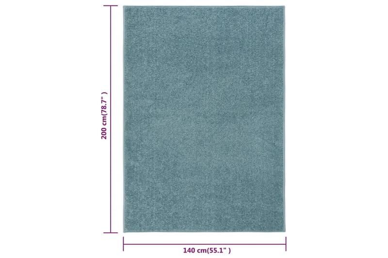 Teppe med kort luv 140x200 cm blå - Blå - Plastmatte balkong - Plasttepper