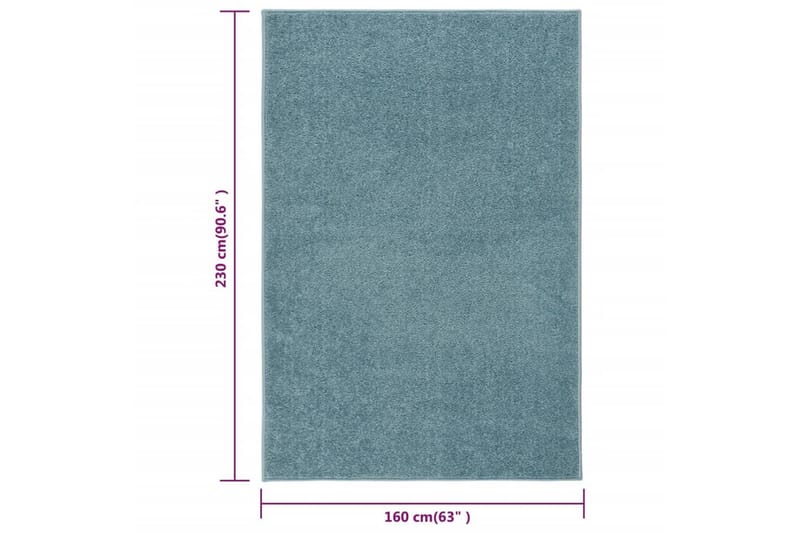 Teppe med kort luv 160x230 cm blå - Blå - Plastmatte balkong - Plasttepper