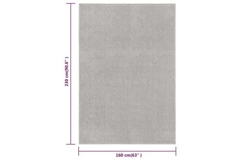 Teppe med kort luv 160x230 cm lysegrå - Grå - Plastmatte balkong - Plasttepper
