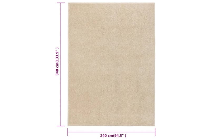 Teppe med kort luv 240x340 cm beige - Beige - Plastmatte balkong - Plasttepper