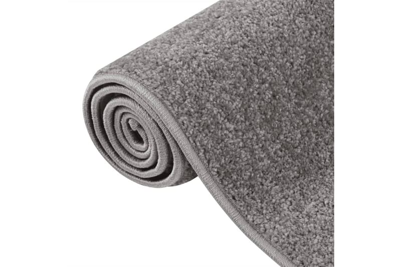 Teppe med kort luv 80x150 cm grå - Grå - Plastmatte balkong - Plasttepper