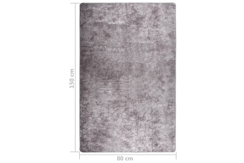 Vaskbart teppe 80x150 cm sklisikker grå - Grå - Plastmatte balkong - Plasttepper