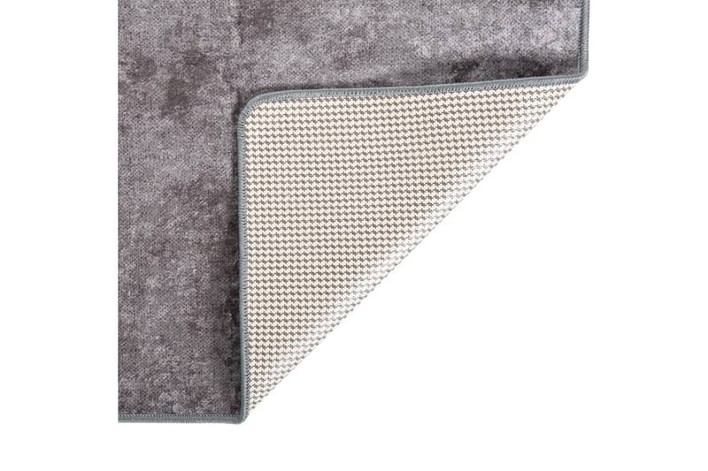 Vaskbart teppe 80x300 cm sklisikker grå - Grå - Plastmatte balkong - Plasttepper