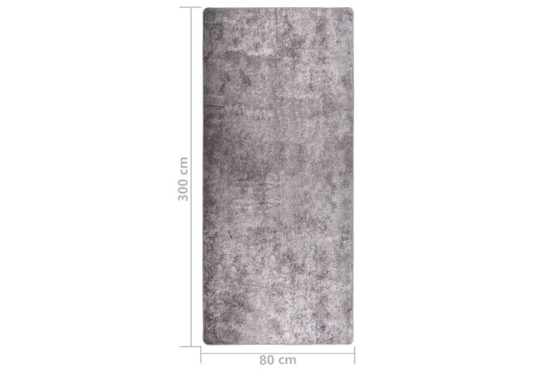Vaskbart teppe 80x300 cm sklisikker grå - Grå - Plastmatte balkong - Plasttepper