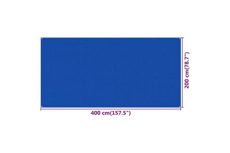 Teltteppe 200x400 cm blå HDPE - Teltmatte