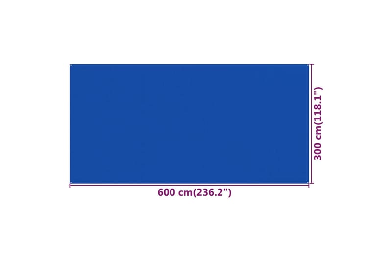 Teltteppe 300x600 cm blå HDPE - Teltmatte