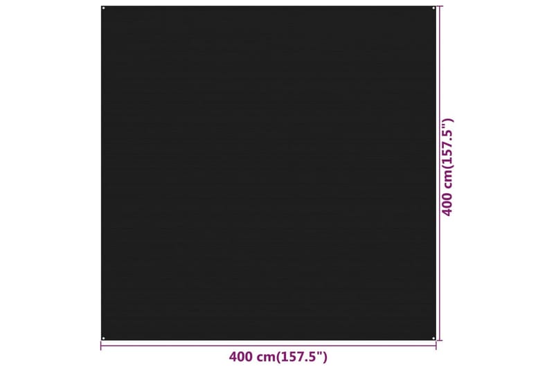 Teltteppe 400x400 cm svart HDPE - Teltmatte