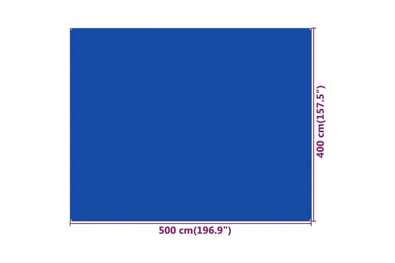 Teltteppe 400x500 cm blå HDPE - Teltmatte