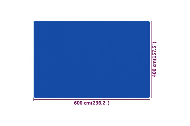 Teltteppe 400x600 cm blå HDPE - Teltmatte