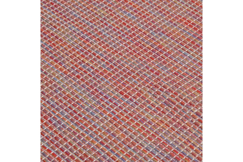Utendørs flatvevd teppe 100x200 cm rød - Rød - Utendørs tepper - Balkongmatte & terassmatte