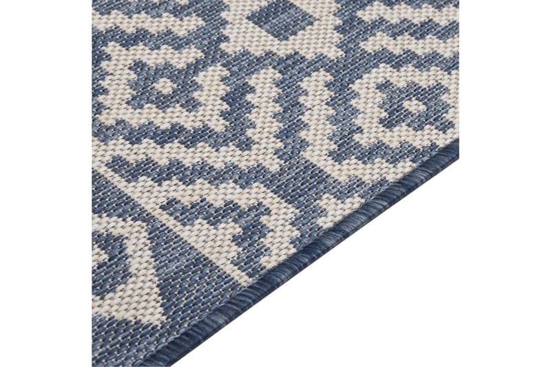 Utendørs flatvevd teppe 120x170 cm blå striper - Blå - Utendørs tepper - Balkongmatte & terassmatte