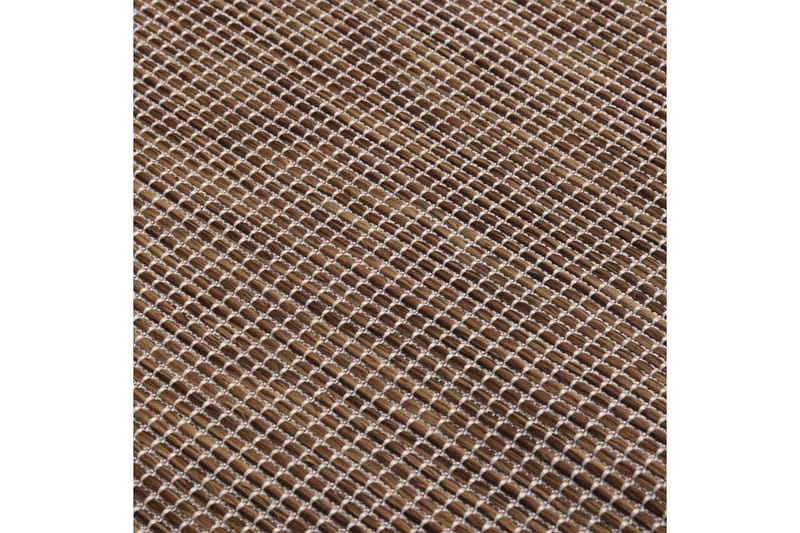 Utendørs flatvevd teppe 120x170 cm brun - Brun - Utendørs tepper - Balkongmatte & terassmatte