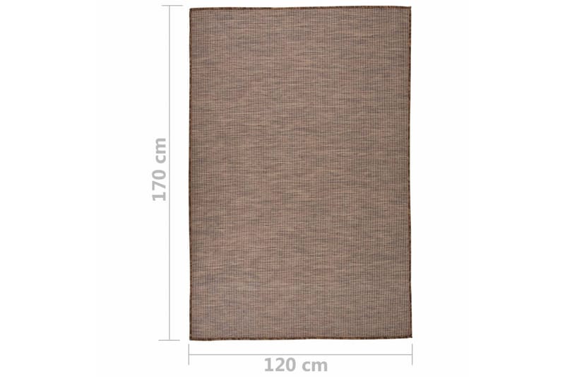 Utendørs flatvevd teppe 120x170 cm brun - Brun - Utendørs tepper - Balkongmatte & terassmatte