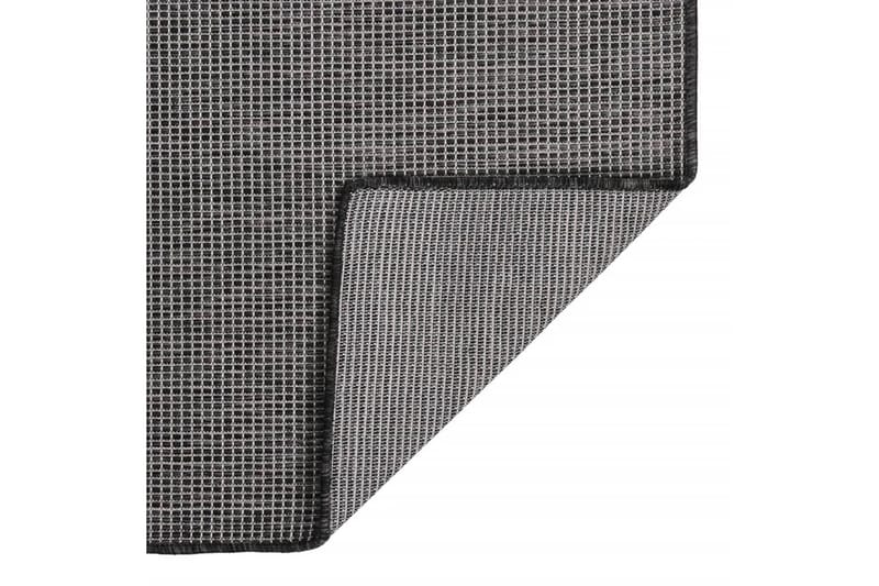 Utendørs flatvevd teppe 120x170 cm grå - Grå - Utendørs tepper - Balkongmatte & terassmatte