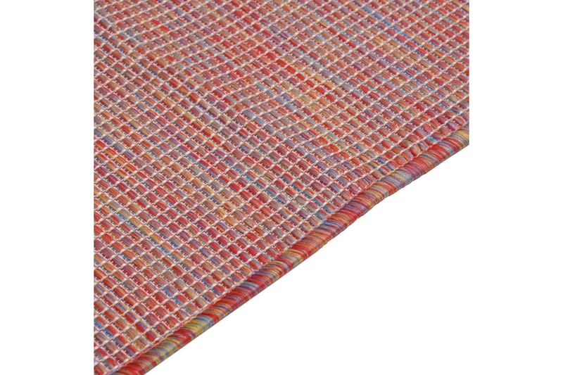 Utendørs flatvevd teppe 120x170 cm rød - Rød - Utendørs tepper - Balkongmatte & terassmatte