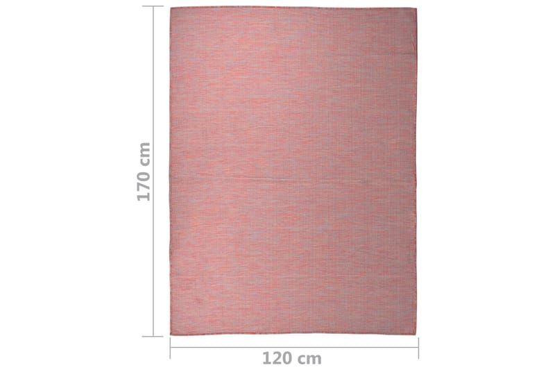 Utendørs flatvevd teppe 120x170 cm rød - Rød - Utendørs tepper - Balkongmatte & terassmatte