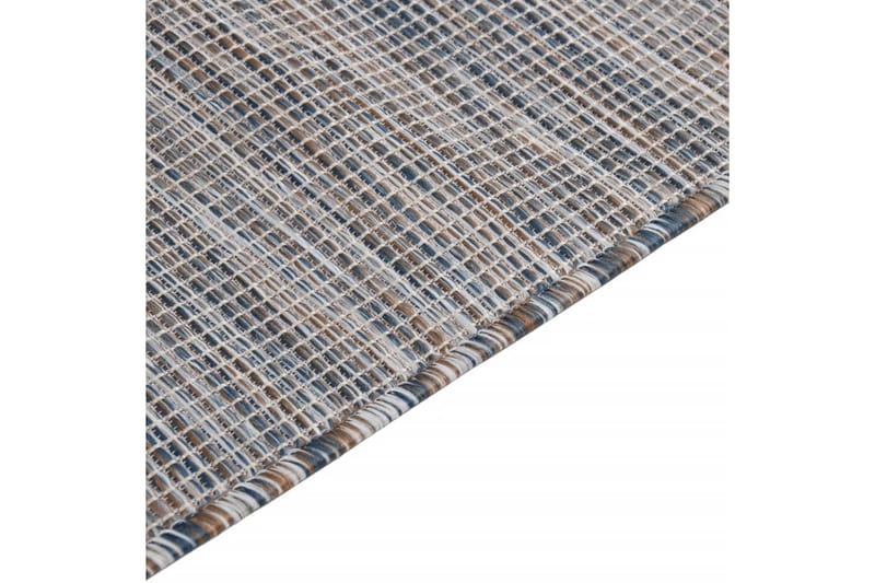 Utendørs flatvevd teppe 140x200 cm brun og svart - Svart - Utendørs tepper - Balkongmatte & terassmatte