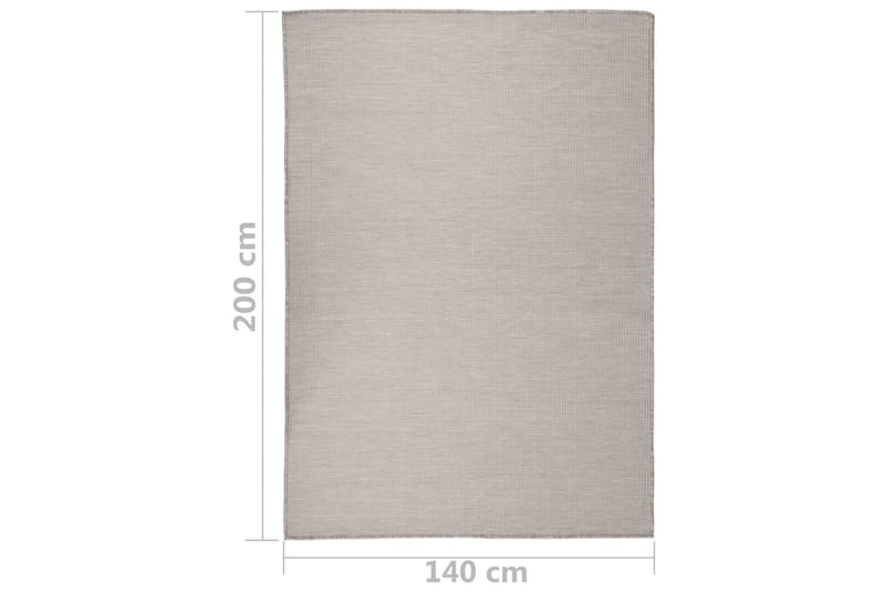 Utendørs flatvevd teppe 140x200 cm gråbrun - Taupe - Utendørs tepper - Balkongmatte & terassmatte