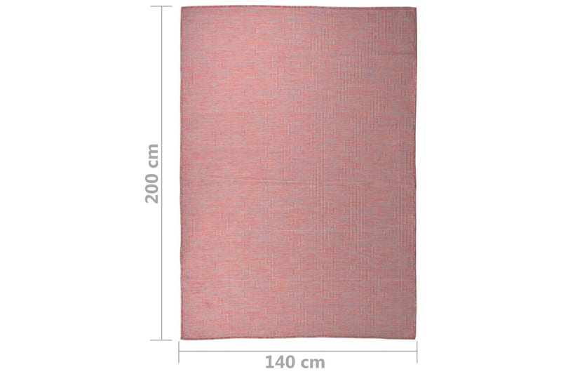 Utendørs flatvevd teppe 140x200 cm rød - Rød - Utendørs tepper - Balkongmatte & terassmatte