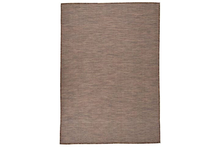 Utendørs flatvevd teppe 160x230 cm brun - Brun - Balkongmatte & terassmatte - Utendørs tepper