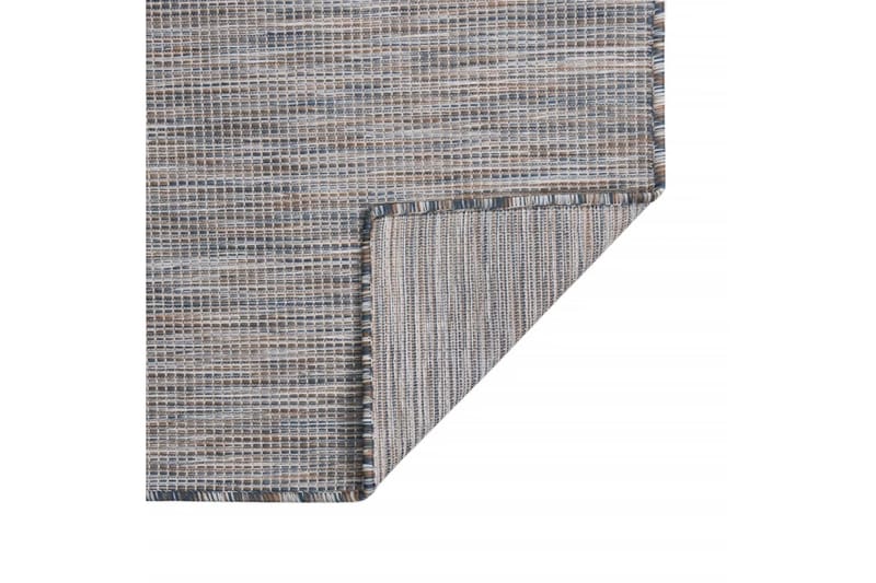 Utendørs flatvevd teppe 160x230 cm brun og svart - Svart - Utendørs tepper - Balkongmatte & terassmatte