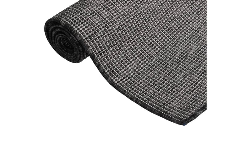 Utendørs flatvevd teppe 160x230 cm grå - Grå - Utendørs tepper - Balkongmatte & terassmatte