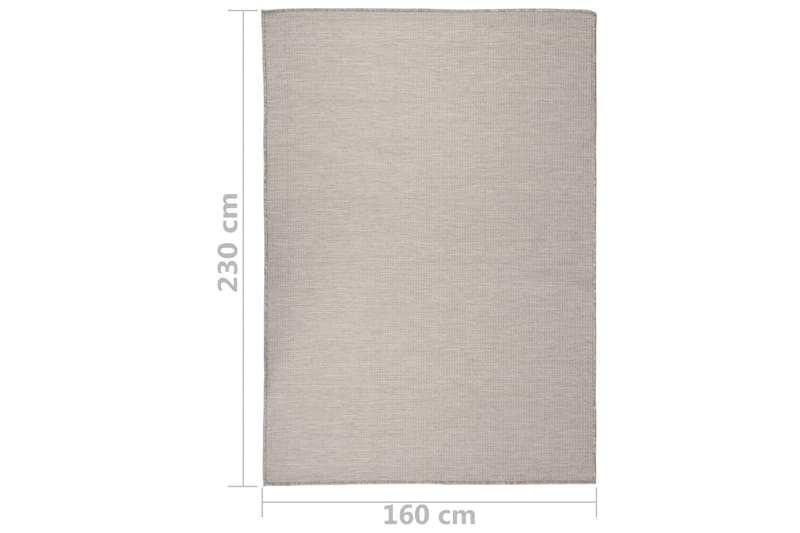 Utendørs flatvevd teppe 160x230 cm gråbrun - Taupe - Utendørs tepper - Balkongmatte & terassmatte