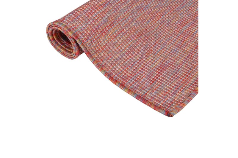 Utendørs flatvevd teppe 160x230 cm rød - Rød - Utendørs tepper - Balkongmatte & terassmatte