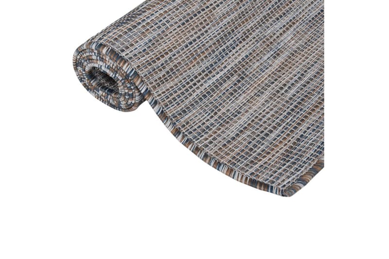 Utendørs flatvevd teppe 200x280 cm brun og svart - Svart - Utendørs tepper - Balkongmatte & terassmatte