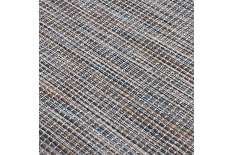 Utendørs flatvevd teppe 200x280 cm brun og svart - Svart - Utendørs tepper - Balkongmatte & terassmatte